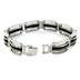 Blackplated Stainless Steel Striped Mens Bracelet