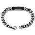 Stainless Steel ID with Black Caron Fiber Inlay Bracelet