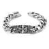 Stainless Steel Ornate Gothic Cross Plate Link Bracelet
