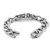 Stainless Steel Ornate Gothic Cross Plate Link Bracelet