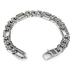 Stainless Steel Mens Etched Figaro Bracelet