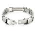 Stainless Steel Thin Carbon Fiber Inlay Mens Bracelet
