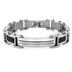 Stainless Steel with Carbon Fiber Link Bracelet