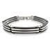 Stainless Steel Black Stripe Link Bracelet