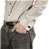 Stainless Steel with Stripe and Black Square Cuff Links