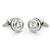 Stainless Steel CZ Black Trim Cuff Links