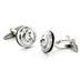 Stainless Steel CZ Black Trim Cuff Links