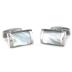 Stainless Steel White Mother of Pearl Inlay Rectangular Cuff Links
