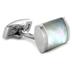Stainless Steel White Mother of Pearl Inlay Rectangular Cuff Links