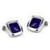 Stainless Steel Blue Enamel Cuff Links