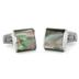 Stainless Steel Mother of Pearl Inlay Square Cuff Links