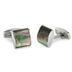 Stainless Steel Mother of Pearl Inlay Square Cuff Links