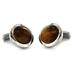 Stainless Steel Tigers Eye Inlay Cuff Links
