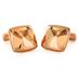 Stainless Steel Square Pink Gold Plated Cuff Links