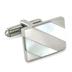 Stainless Steel Cufflinks with White Mother of Pearl Shell Inlay