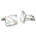 Stainless Steel Cufflinks with White Mother of Pearl Shell Inlay