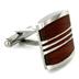 Stainless Steel Red Wood Cuff Links
