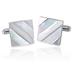 Stainless Steel Polished Mother of Pearl Inlay Cufflinks