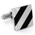 Stainless Steel Polished Black Onyx Inlay Cuff Links