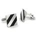 Stainless Steel Polished Black Onyx Inlay Cuff Links