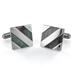 Polished Stainless Steel with Abalone Shell Inlay Cuff Links