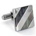 Polished Stainless Steel with Abalone Shell Inlay Cuff Links
