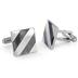 Polished Stainless Steel with Abalone Shell Inlay Cuff Links