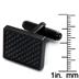 Stainless Steel Blackplated Black Carbon Fiber Cuff Links