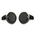 Stainless Steel Black and Black Carbon Fiber Inlay Oversized Cufflinks