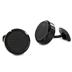 Stainless Steel Black and Black Carbon Fiber Inlay Oversized Cufflinks