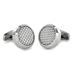 Stainless Steel with White and White Carbon Fiber Inlay Oversized Cufflinks