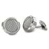 Stainless Steel with White and White Carbon Fiber Inlay Oversized Cufflinks