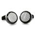Stainless Steel with Black and White Carbon Fiber Inlay Oversized Cufflinks