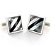 Stainless Steel with Steel Shell and Onyx Inlay Cuff Links