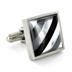 Stainless Steel with Steel Shell and Onyx Inlay Cuff Links
