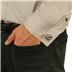 Stainless Steel with Steel Shell and Onyx Inlay Cuff Links