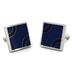 Stainless Steel Blue and Black Patterned Cufflinks - Blue with Black Arcs