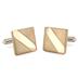 Stainless Steel Pink Gold Plated Rectangle Cuff Links