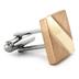 Stainless Steel Pink Gold Plated Rectangle Cuff Links