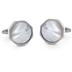 Stainless Steel with White Shell Cuff Links