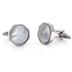 Stainless Steel with White Shell Cuff Links