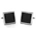 Square Stainless Steel with Carbon Fiber Inlay Cuff Links
