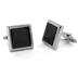 Square Stainless Steel with Carbon Fiber Inlay Cuff Links