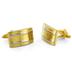 Goldtone Stainless Steel with White Stripes Cuff Links