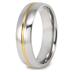 Polished Gold Plated Grooved Titanium Ring (6mm)