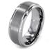 Ridged Edge Brushed and Polished Tungsten Carbide Ring (9mm)