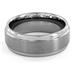 Ridged Edge Brushed and Polished Tungsten Carbide Ring (9mm)