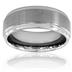 Ridged Edge Brushed and Polished Tungsten Carbide Ring (9mm)