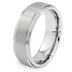 Brushed and Polished Ridged Edge Tungsten Carbide Ring (7mm)