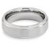 Brushed and Polished Ridged Edge Tungsten Carbide Ring (7mm)